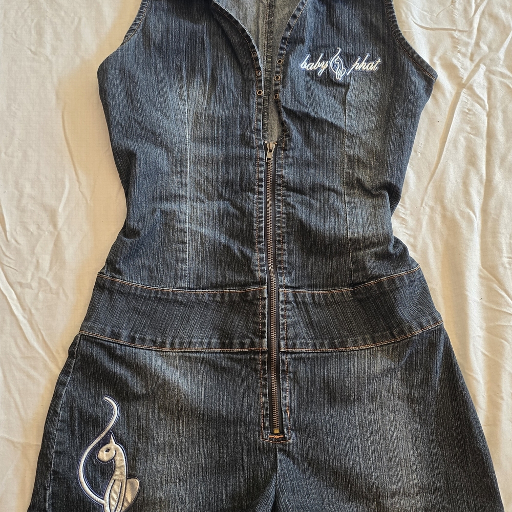 Baby Phat Dark Blue Denim Romper best offer